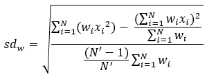 Weighted standard deviation equation Weighted standard deviation equation